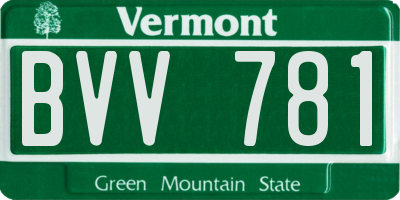 VT license plate BVV781