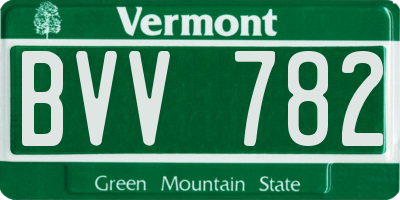 VT license plate BVV782