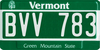 VT license plate BVV783