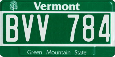 VT license plate BVV784