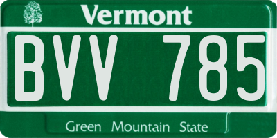 VT license plate BVV785