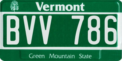 VT license plate BVV786