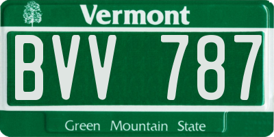 VT license plate BVV787