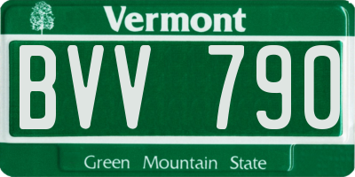 VT license plate BVV790