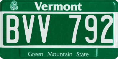 VT license plate BVV792