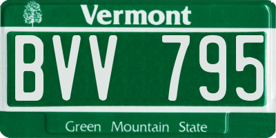 VT license plate BVV795