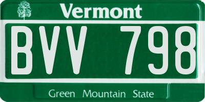 VT license plate BVV798