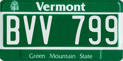 VT license plate BVV799