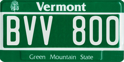 VT license plate BVV800