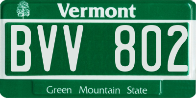 VT license plate BVV802