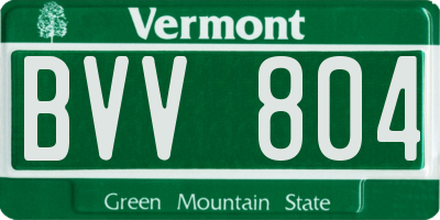 VT license plate BVV804