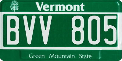 VT license plate BVV805