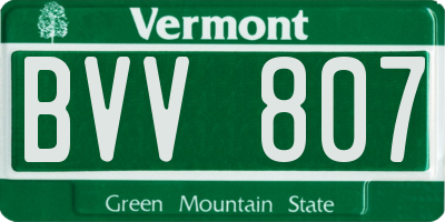 VT license plate BVV807