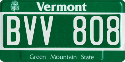 VT license plate BVV808