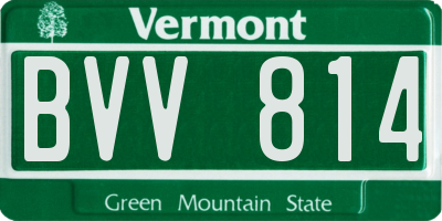VT license plate BVV814