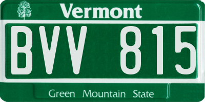 VT license plate BVV815