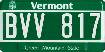VT license plate BVV817
