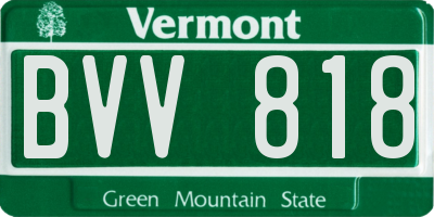 VT license plate BVV818