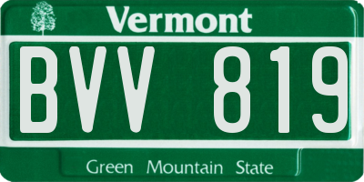 VT license plate BVV819