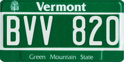 VT license plate BVV820