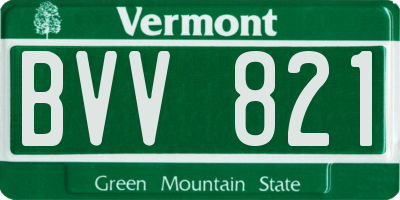 VT license plate BVV821