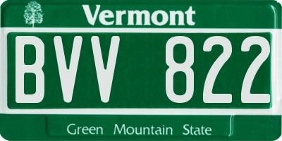 VT license plate BVV822