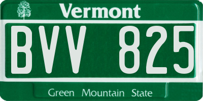VT license plate BVV825