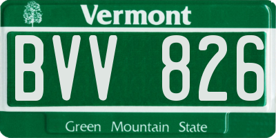 VT license plate BVV826