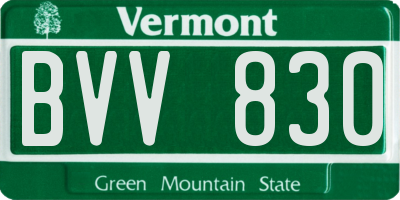 VT license plate BVV830