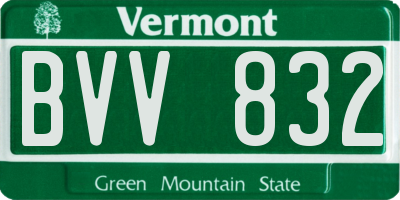 VT license plate BVV832