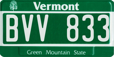 VT license plate BVV833