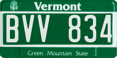 VT license plate BVV834