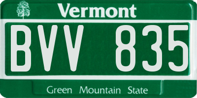 VT license plate BVV835
