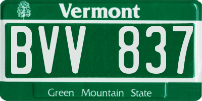 VT license plate BVV837
