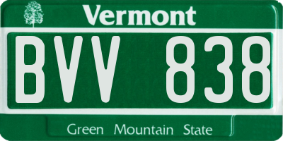 VT license plate BVV838