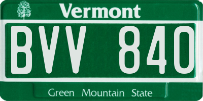 VT license plate BVV840