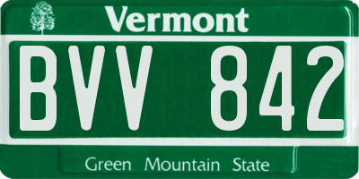 VT license plate BVV842