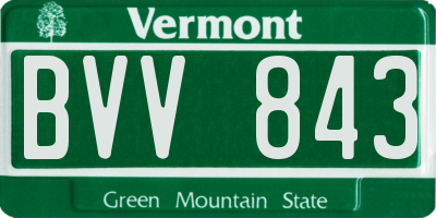 VT license plate BVV843