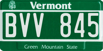 VT license plate BVV845