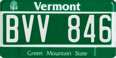 VT license plate BVV846