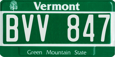 VT license plate BVV847