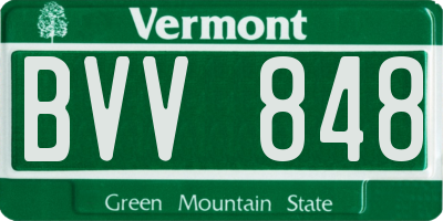 VT license plate BVV848