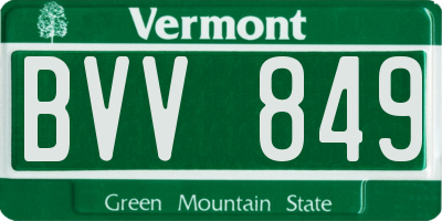 VT license plate BVV849