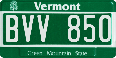 VT license plate BVV850