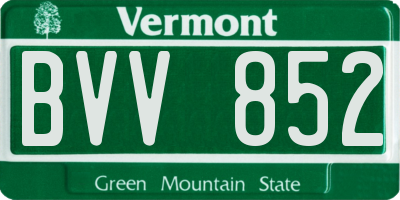 VT license plate BVV852