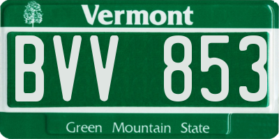 VT license plate BVV853