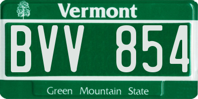 VT license plate BVV854