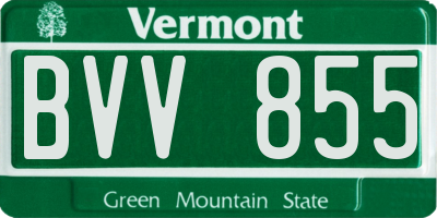 VT license plate BVV855