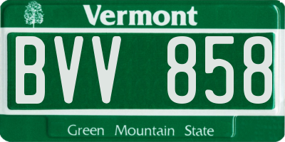 VT license plate BVV858