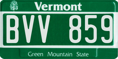 VT license plate BVV859